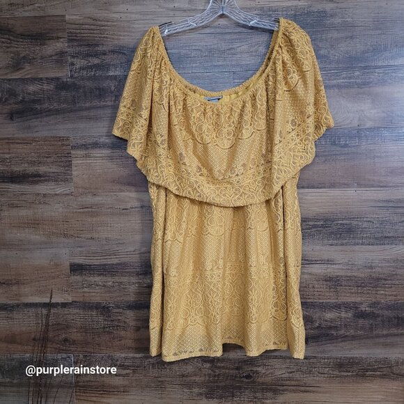 Catherine's Floral Lace Baby Doll Top 3x Lined Stretch Boho Western Country Girl - Picture 1 of 9